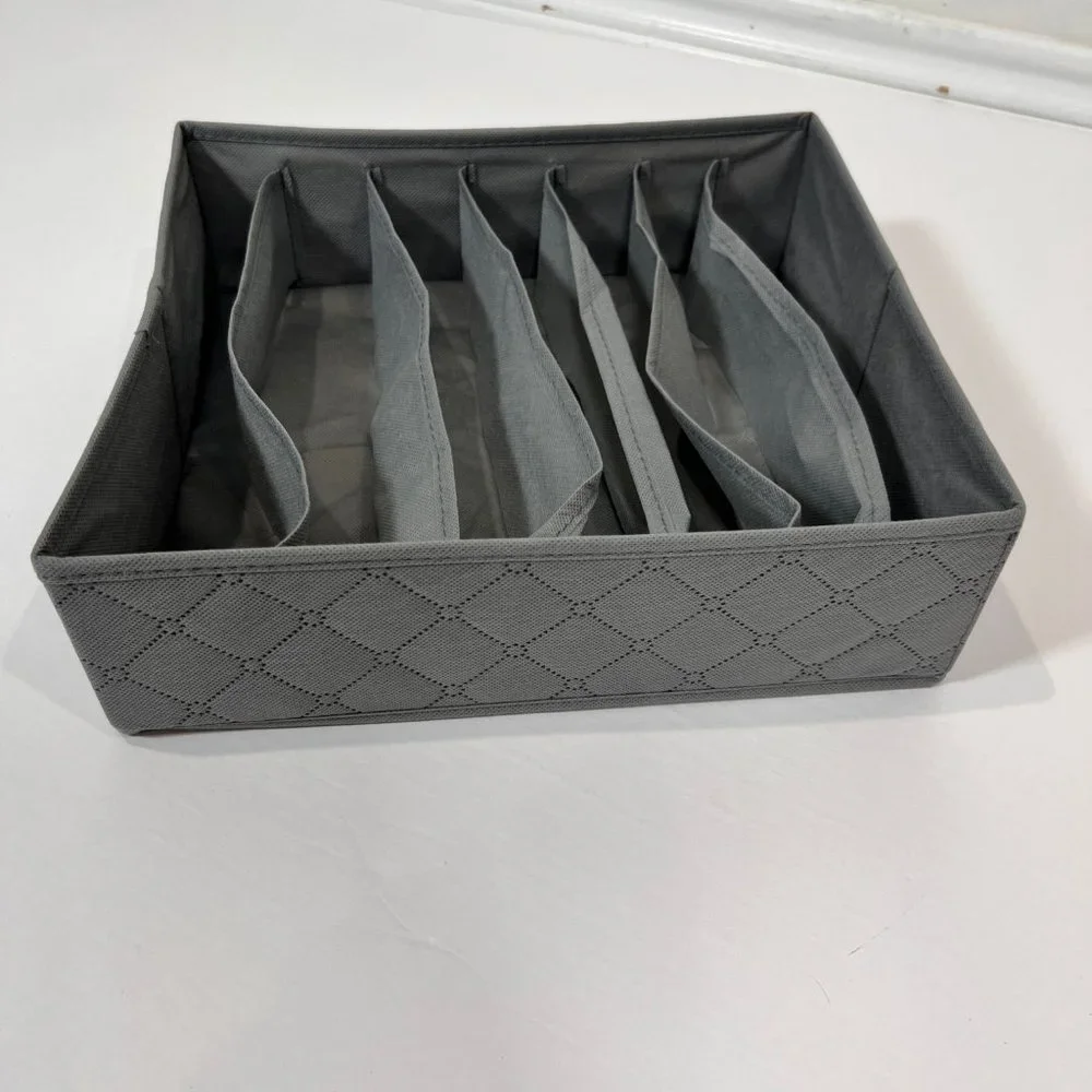 Sorbus Gray Collapsible 7 Bra Drawer Storage
